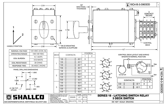Image Button of Series 16 Latching Switch Relay Drawing linked to drawing