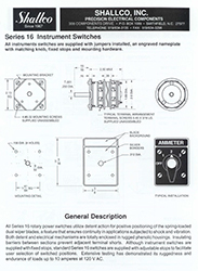 Series 16 Instrument Switches Catalog Front Page Image Button linked to catalog