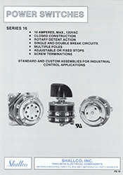 Detent Action Rotary Switch Series 16 Catalog Front Page Image Button linked to catalog