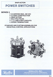 Snap Action Rotary 30 Amp Switch Series 3 Catalog Front Page Image Button linked to catalog