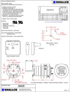 Breaker Control Switch 2650D Drawing Image Button linked to downloadable drawing
