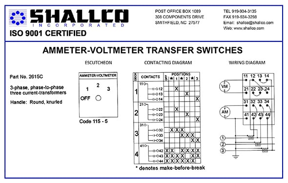 Ammeter-Voltmeter Transfer Switch Wiring Diagram