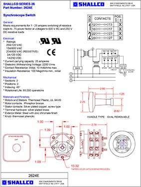 Synchroscope Switch 2624E Drawing